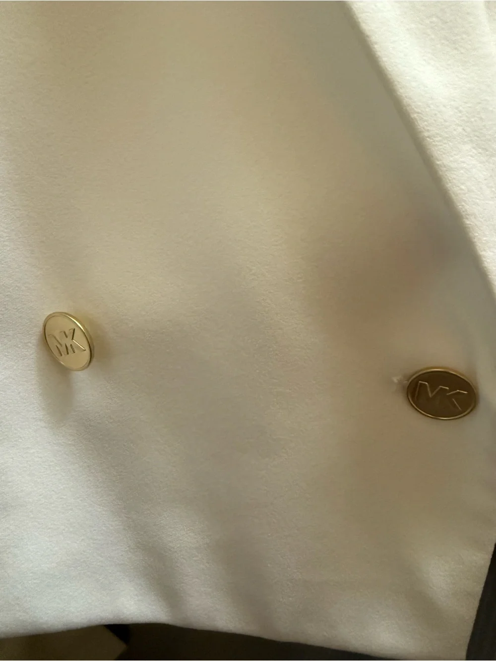 Michael Kors Women's Cream Double-Breasted Blazer with Gold Buttons